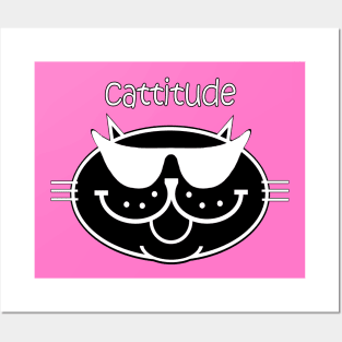 Cattitude 2 - Black Cat Posters and Art